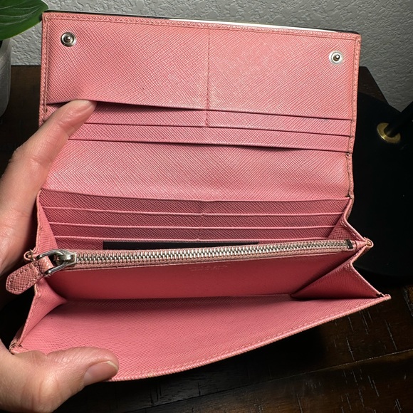 Prada Saffiano Pink Long Leather Wallet - Picture 7 of 16